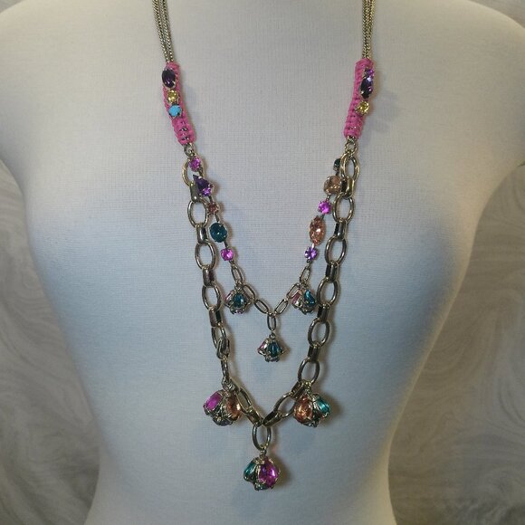 BETSEY JOHNSON BLING STATEMENT NECKLACE (358) - Picture 1 of 11